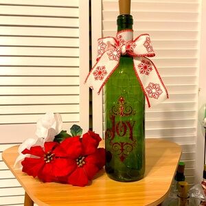 Joy, green wine bottle lantern